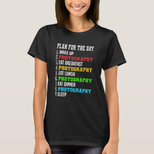 Camiseta Plano de Fotógrafo Para o Dia Câmera Fotografia Da