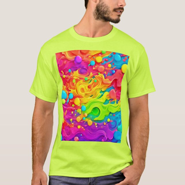 Camiseta Plano de Fundo de Seleção de Cores (Frente)