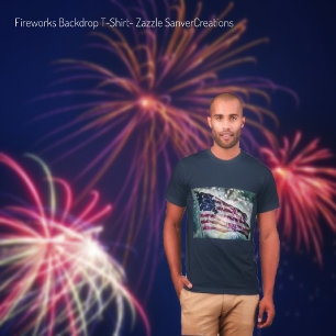 Camiseta Plano de fundo do Fireworks