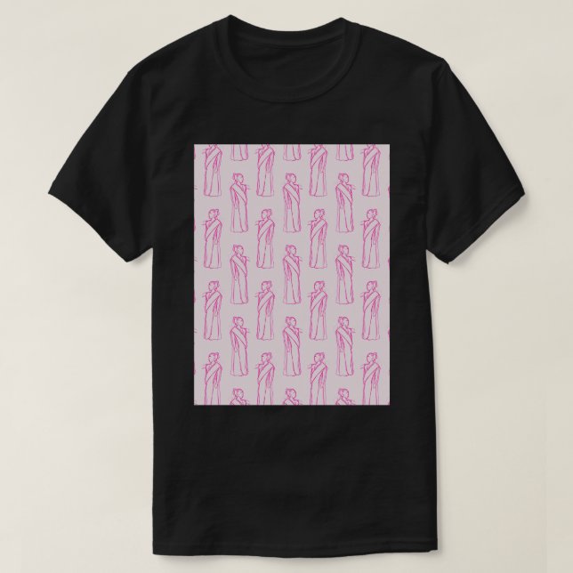 Camiseta Plano de fundo rosa da hiperpatia (Frente do Design)