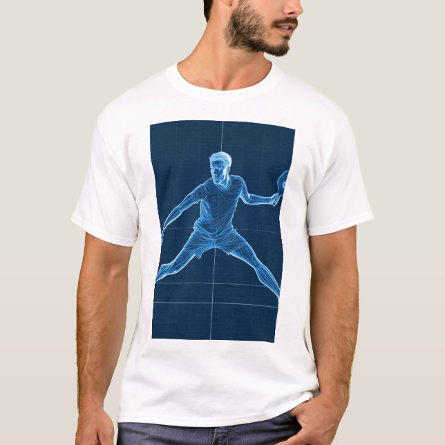 Camiseta Plano de Ilustração Digital de Atleta (Frente)