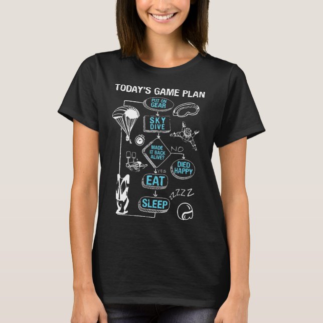Camiseta Plano de Jogo de Salto de Paraquedas (Frente)