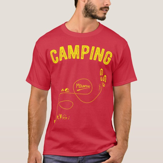Camiseta Plano de Mapa de Acampamento e Caminhada Incrível  (Frente)