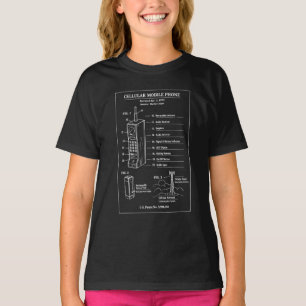 Camiseta Plano de patente de telefone celular vintage