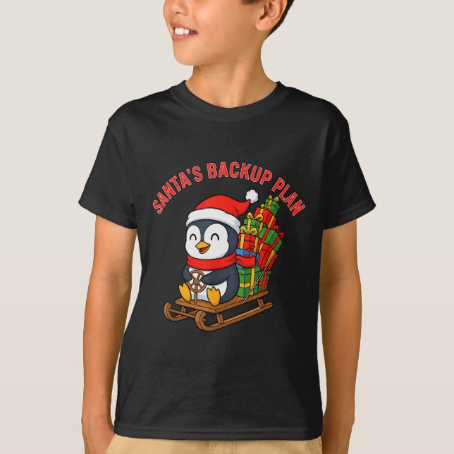 Camiseta Plano de Reserva do Papai Noel Design de Natal de  (Frente)