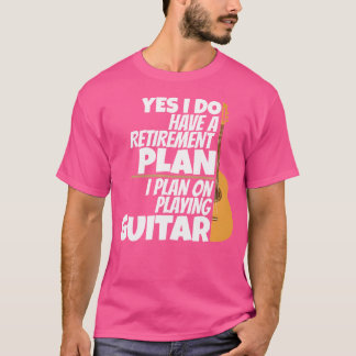 Camiseta Plano De Retirada Tocando Violão Para Retiree