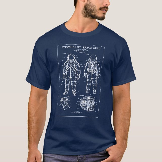Camiseta Plano de Traje Espacial de Cosmonauta (Frente)