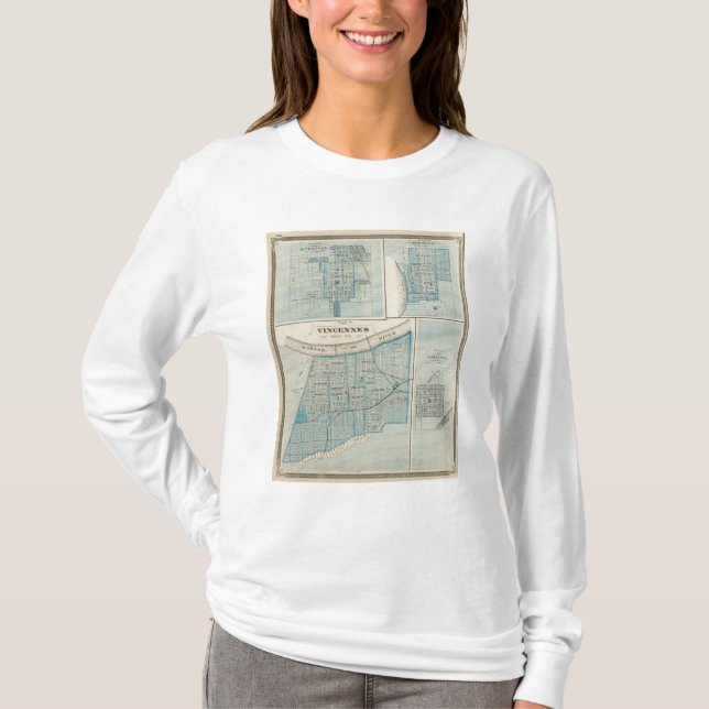 Camiseta Plano de Vincennes, Knox Co com Sullivan (Frente)