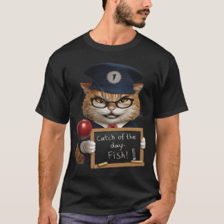 Camiseta Plano do dia do gato, pegue um peixe
