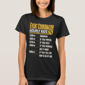 Camiseta Plano do Organizador de Eventos de Taxa Horária do