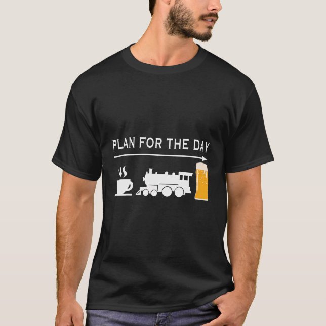 Camiseta Plano Engraçado Para Comboios Diários Aloja Chrits (Frente)