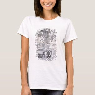 Camiseta Plano novo da cidade, do castelo e dos jardins em