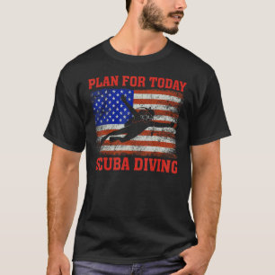 Camiseta Plano para Hoje Mergulho Bandeira Americana dos EU