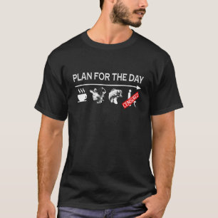 Camiseta Plano Para O Dia Café Caça Pesca Homens Adultos