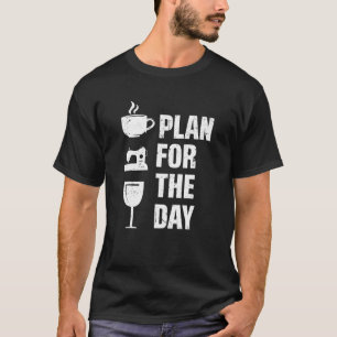 Camiseta Plano para o dia da máquina de costura de café