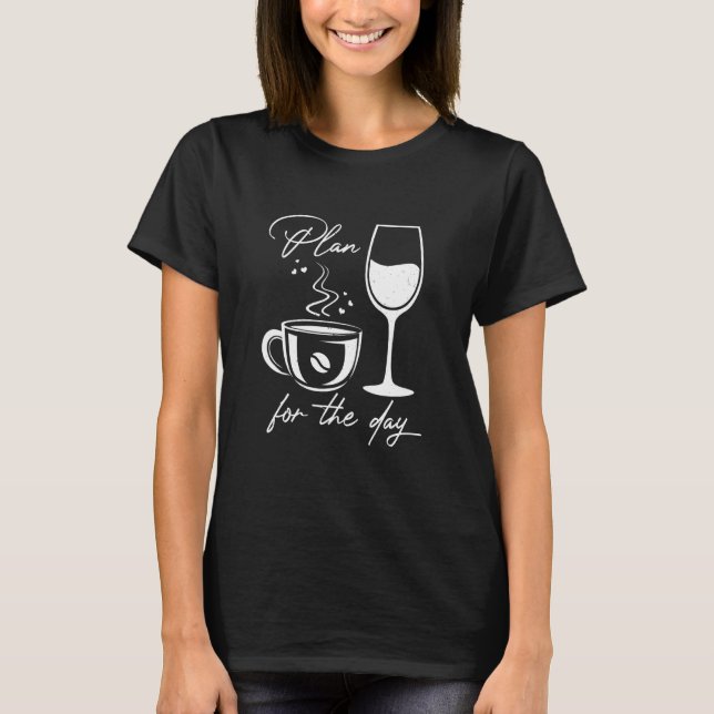 Camiseta Plano Para O Vinho Do Café (Frente)