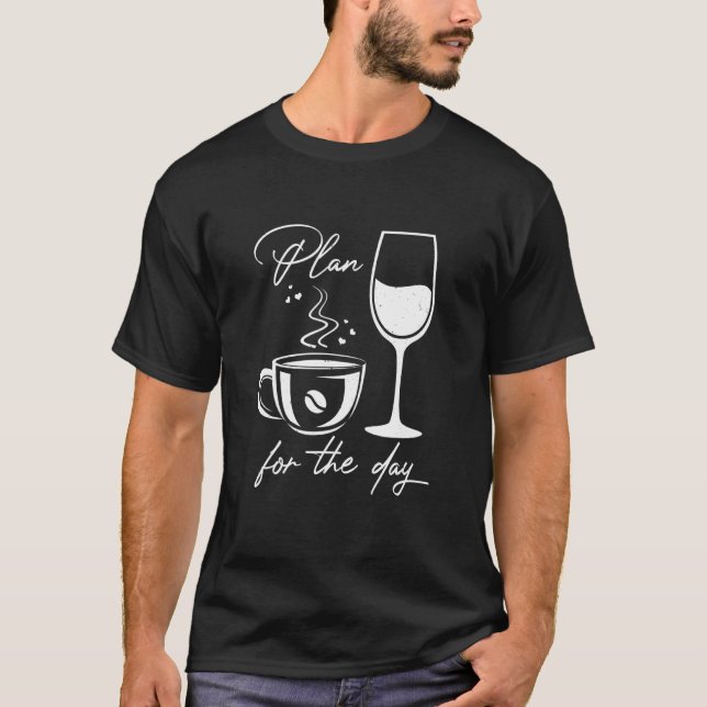 Camiseta Plano Para O Vinho Do Café (Frente)