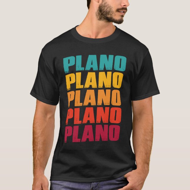 Camiseta Plano Texas Souvenir  Retro Vintage Plano (Frente)
