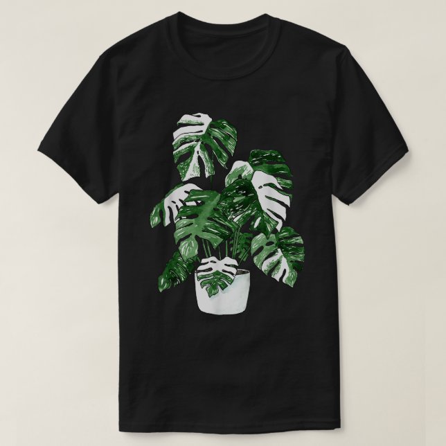 Camiseta Plano Variegado da Casa de Variegata da Monstera D (Frente do Design)