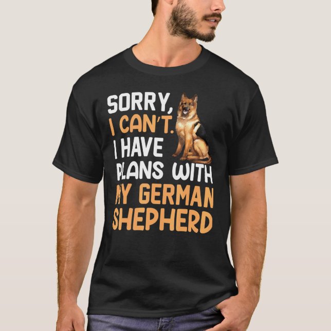 Camiseta Planos com meu German shepherd Shepard Sheph Alemã (Frente)