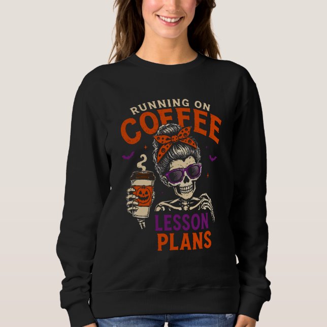 Camiseta Planos de Aula Funcionando com Café Professor Dia  (Frente)