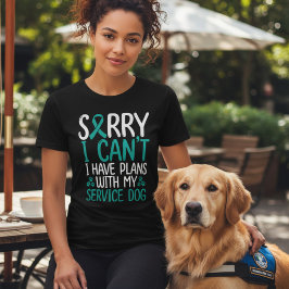 Camiseta Planos de Cão de Serviço PTSD Fita Azul