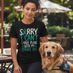 Camiseta Planos de Cão de Serviço PTSD Fita Azul