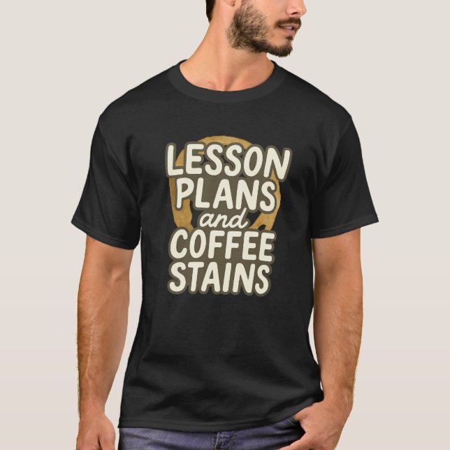 Camiseta Planos de lição e chaminés de café - Professora En (Frente)