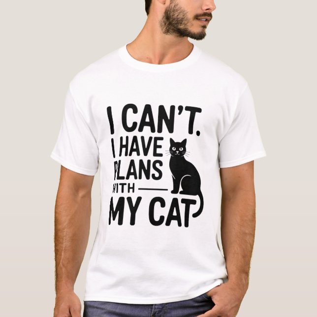 Camiseta Planos Divertidos Com Meu Gato Desenho Fofo Tipogr (Frente)
