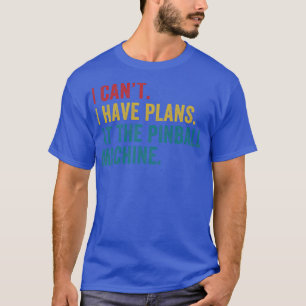 Camiseta Planos na Arcade Pinball Machine Pinball Player