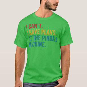 Camiseta Planos na Arcade Pinball Machine Pinball Player