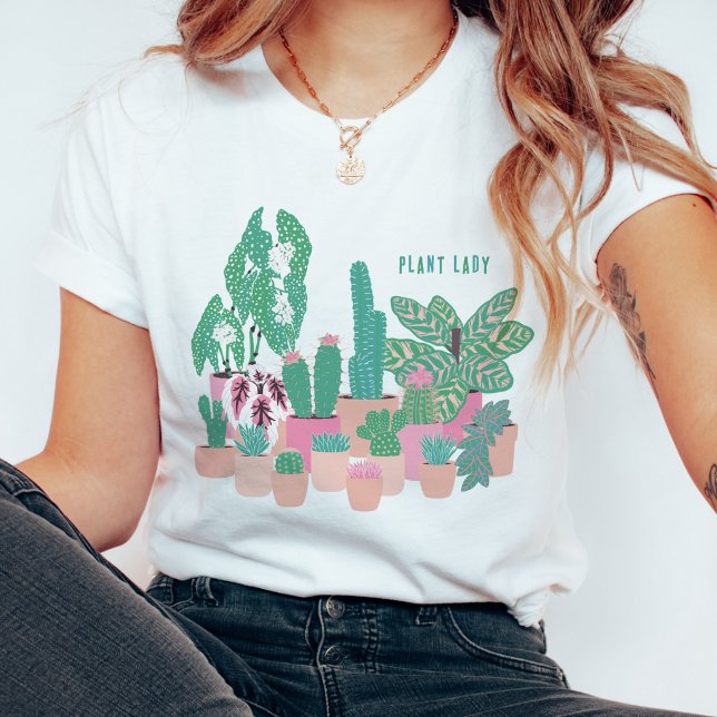 Camiseta Plant Lady Cute Houseplants Aesthetic TShirt (Criador carregado)