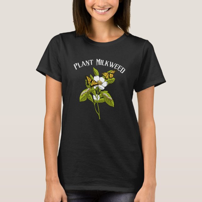Camiseta Plant Milkweed Monarch Butterfly Caterpillar (Frente)
