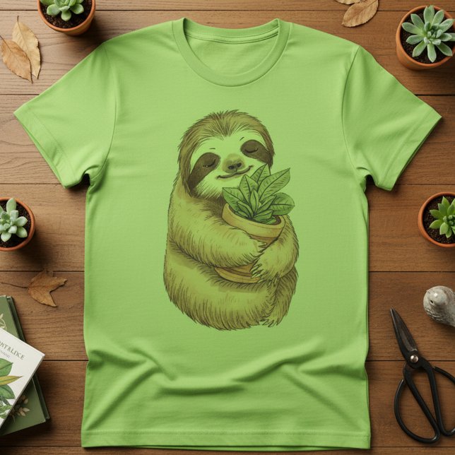 Camiseta Plant Parent Sloth — Cute Sloth for Plant Lovers (Criador carregado)