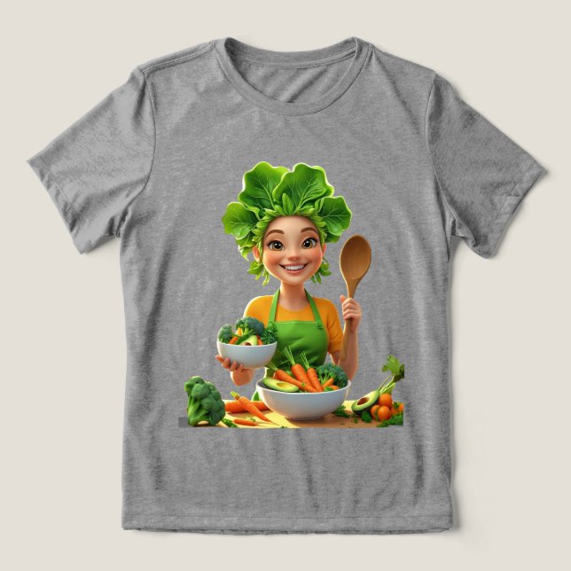 Camiseta Plant-Powered Chef – Cooking with Kindness (Design frontal)