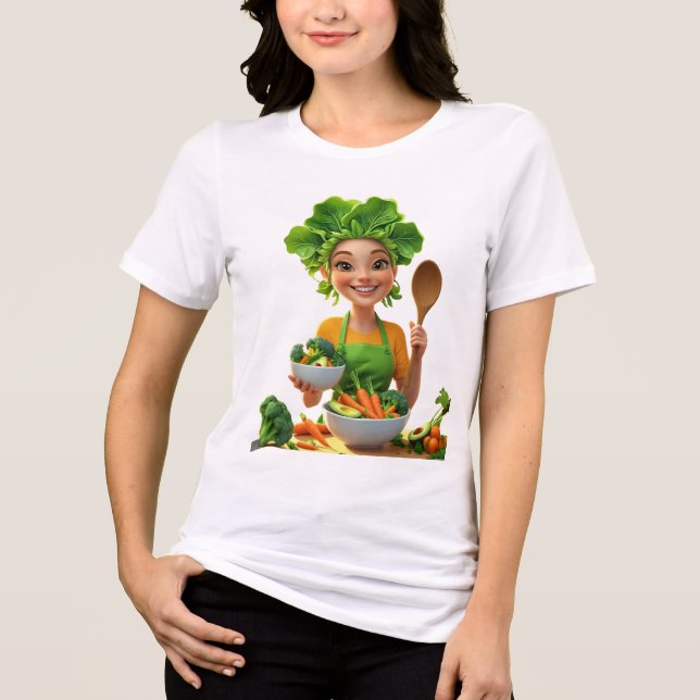 Camiseta Plant-Powered Chef – Cooking with Kindness (Frente)