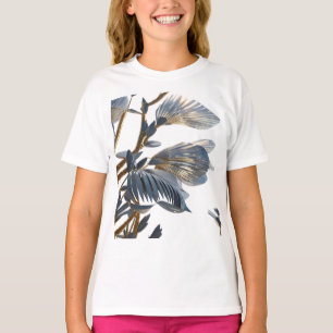 Camiseta Planta com Desenho Floral Azul