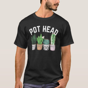 Camiseta Planta de Cabeça de Vaso Suculento Cactus Para Mul