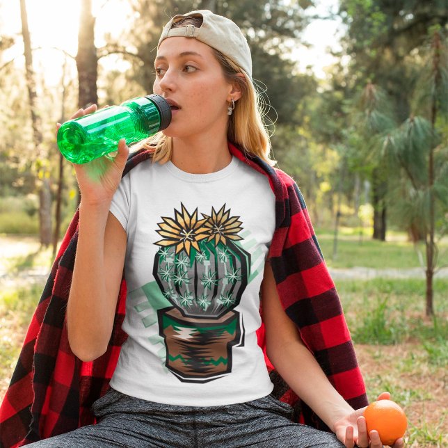 Camiseta Planta De Cactus Em Um Pote (Criador carregado)