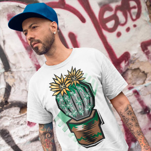 Camiseta Planta De Cactus Em Um Pote