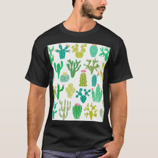 Camiseta Planta de cactus: vintage floral set.