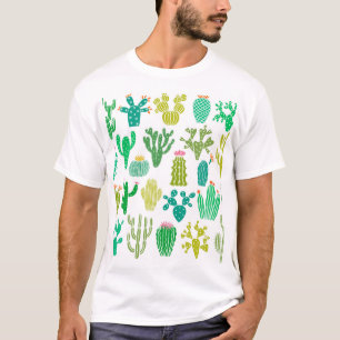 Camiseta Planta de cactus: vintage floral set.