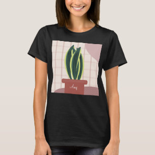 Camiseta Planta de Cobra em Vaso Fofa Nome Personalizado 