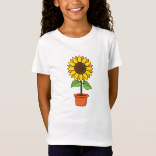 Camiseta Planta de girassol em Pote