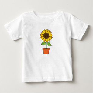Camiseta Planta de Girassol em um Vaso