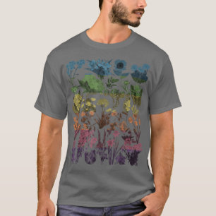 Camiseta Planta de Gráfico de Ilustração Botânica da Flor d