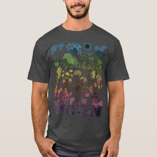 Camiseta Planta de Gráfico de Ilustração Botânica da Flor d