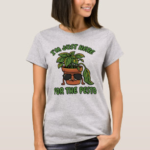 Camiseta Planta de Manjericão Engraçada Amante de Pesto - A
