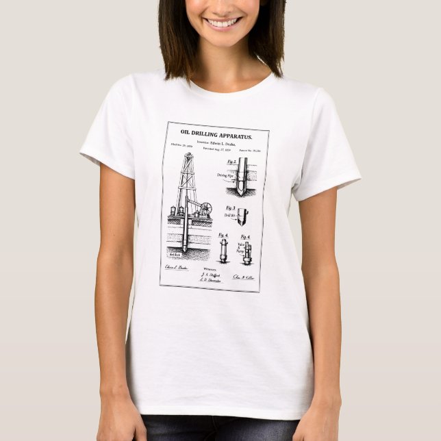 Camiseta planta de perfuração de petróleo (Frente)