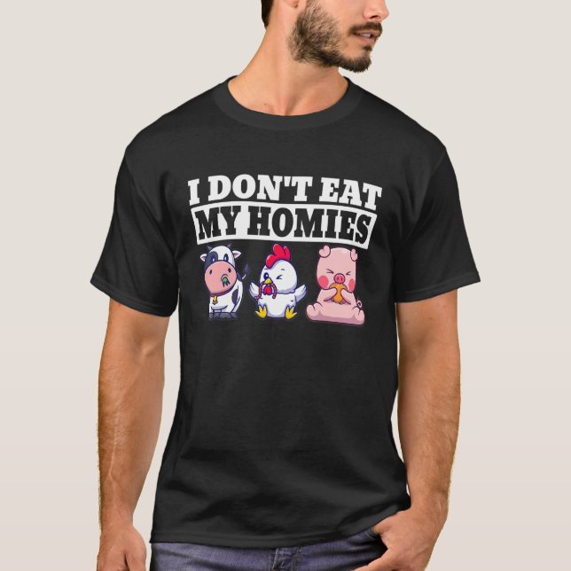 Camiseta Planta de Vegan que eu não como minha vegetariana (Frente)